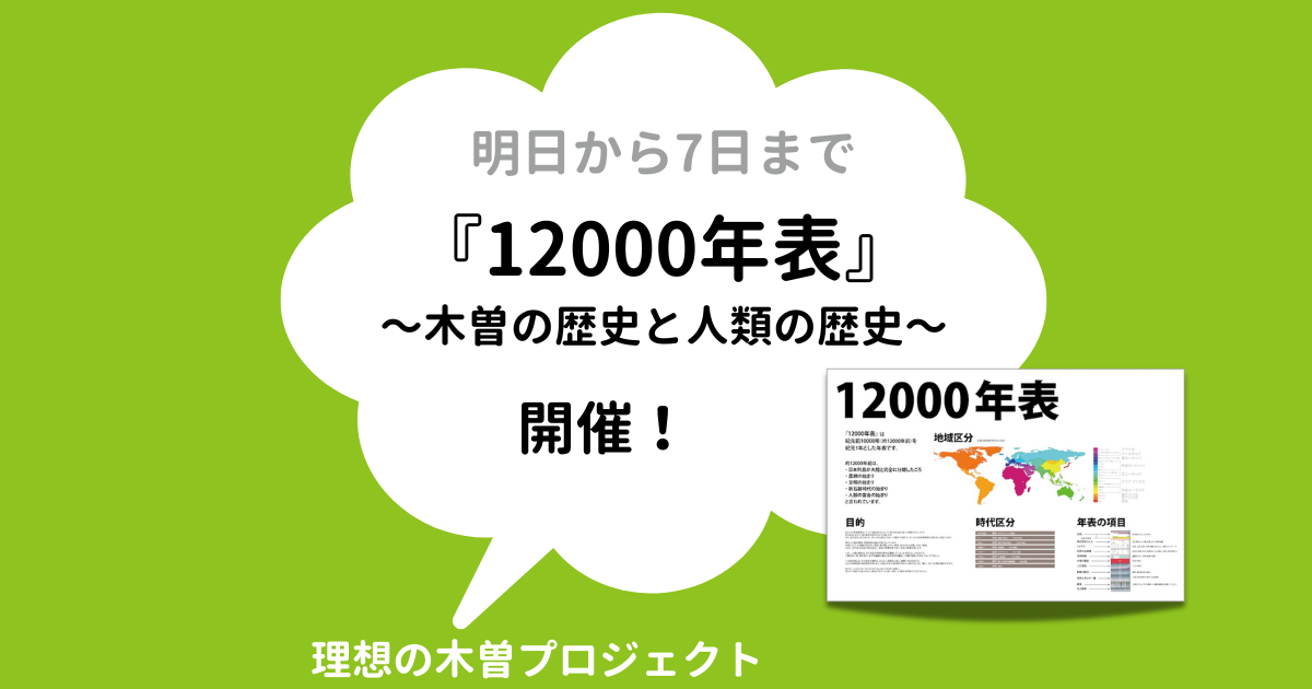 アイキャッチ：記事タイトルと、12000年表の写真